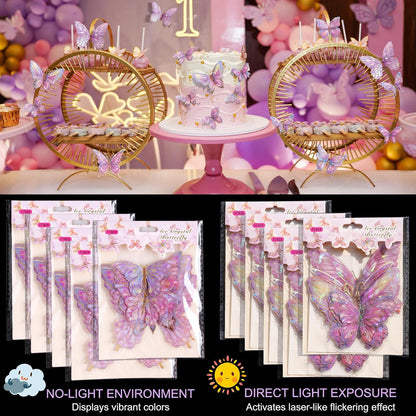 3D Butterfly Wall Decor - 50PCS Removable PVC Butterflies Wall Stickers- Multi-Size (2.8"-3.9")- DIY Removable Wall Art Decal for Kids Room, Nursery, Bedroom, Classroom, Party Decoration (Pink)