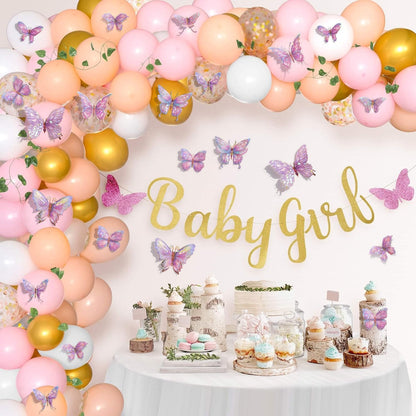 3D Butterfly Wall Decor - 50PCS Removable PVC Butterflies Wall Stickers- Multi-Size (2.8"-3.9")- DIY Removable Wall Art Decal for Kids Room, Nursery, Bedroom, Classroom, Party Decoration (Pink)