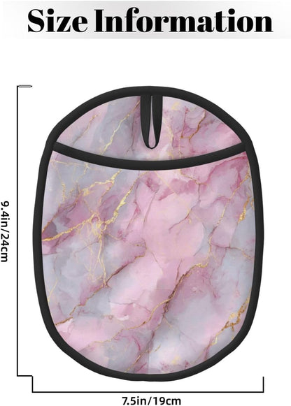 Light Pink Marble with Gold Silicone Pot Holders,2pcs, Heat Resistant Oven Mitts Large Potholders for Kitchen Cooking Baking Hot Pads