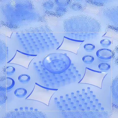 Transparent Anti-Slip Shower Mat with Suction Cups, Clear Bathroom Shower Stall Floor Mat, Machine Washable Bath Mat for Tub Non Slip with Drain Holes, Soft on Feet,Pink,34x69cm/13x27in