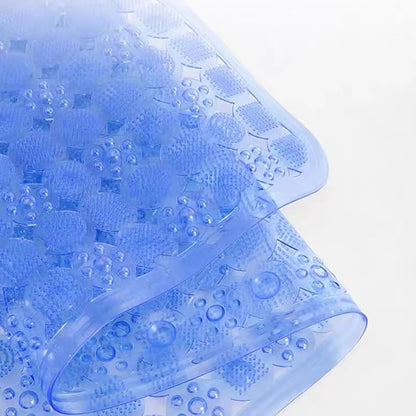Transparent Anti-Slip Shower Mat with Suction Cups, Clear Bathroom Shower Stall Floor Mat, Machine Washable Bath Mat for Tub Non Slip with Drain Holes, Soft on Feet,Pink,34x69cm/13x27in