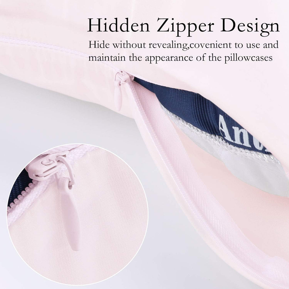 Silk Pillowcase for Hair and Skin 2 Pack 100% Mulberry Silk Bed Pillowcase Hypoallergenic Soft Breathable Both Sides Silk Pillow Case with Hidden Zipper, Pillow Cases (King, Light Pink)