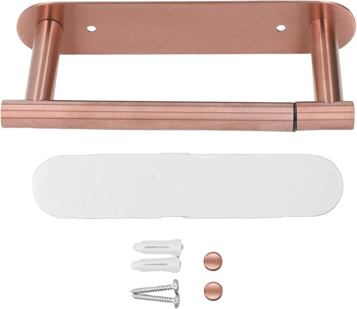 Toilet Paper Holder Stand, Multifunctional Rustproof 304 Stainless Steel Wall Mount Toilet Tissue Roll Holder for Kitchen Bathroom(Rose Gold)