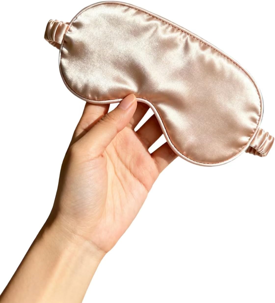 Pink Sleep Mask, Silk Eye Mask for Sleeping with Adjustable Strap, Satin Blackout Sleeping Eye Mask for Men&Women, Comfortable Blindfold Eyeshade for Night Sleep