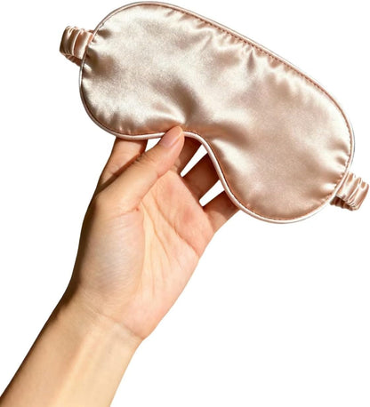Pink Sleep Mask, Silk Eye Mask for Sleeping with Adjustable Strap, Satin Blackout Sleeping Eye Mask for Men&Women, Comfortable Blindfold Eyeshade for Night Sleep