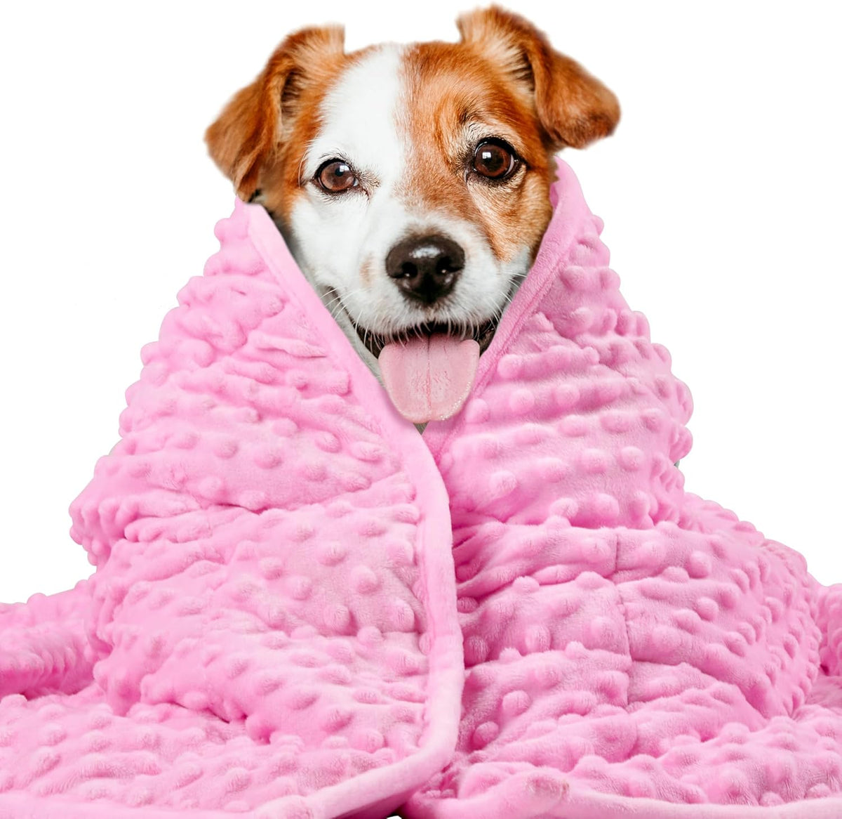 Weighted Blanket for Pets | Thunder Blanket for Dogs Anxiety | Premium Soft Minky | Relaxation & Calming & Anti Anxiety | Used in Car, Bed, Couch | Pink, Washable Small (24"x32")