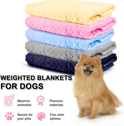 Weighted Blanket for Pets | Thunder Blanket for Dogs Anxiety | Premium Soft Minky | Relaxation & Calming & Anti Anxiety | Used in Car, Bed, Couch | Pink, Washable Small (24"x32")