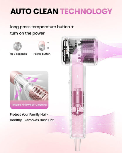 Hair Dryer with Diffuser, 110000 RPM High Speed Ionic Low Noise Fast Drying Blow Dryer for Men Women, Professional Hairdryer with Magnetic Diffuser for Curly Hair for Home Travel Salon