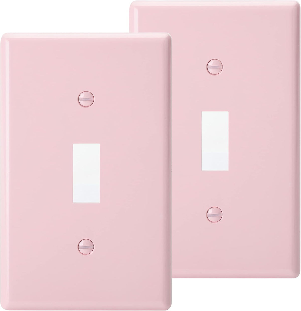 Bates- Light Switch Plates, 2 Pack, Pink Light Switch Cover Plate