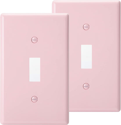 Bates- Light Switch Plates, 2 Pack, Pink Light Switch Cover Plate