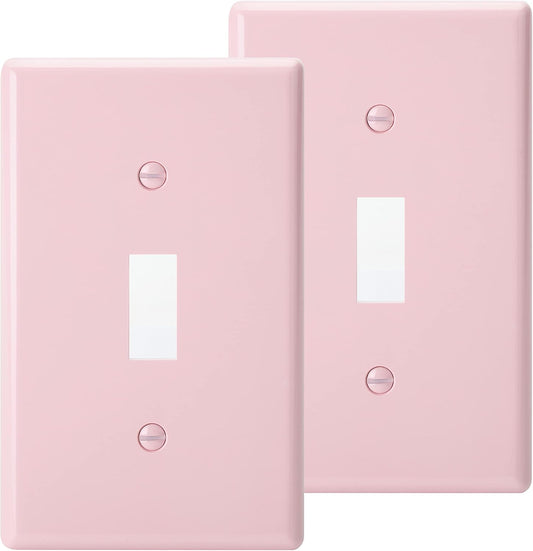 Bates- Light Switch Plates, 2 Pack, Pink Light Switch Cover Plate
