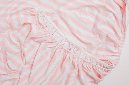 . 3 Fitted Crib Sheets Pink Set for Baby Girl - 100% Oeko-TEX Cotton Nursery Bedding - Pink/White Chevron, Polka Dot, and Stripe - for Standard Baby or Toddler Crib Mattress 28”x52”x9” Sheet