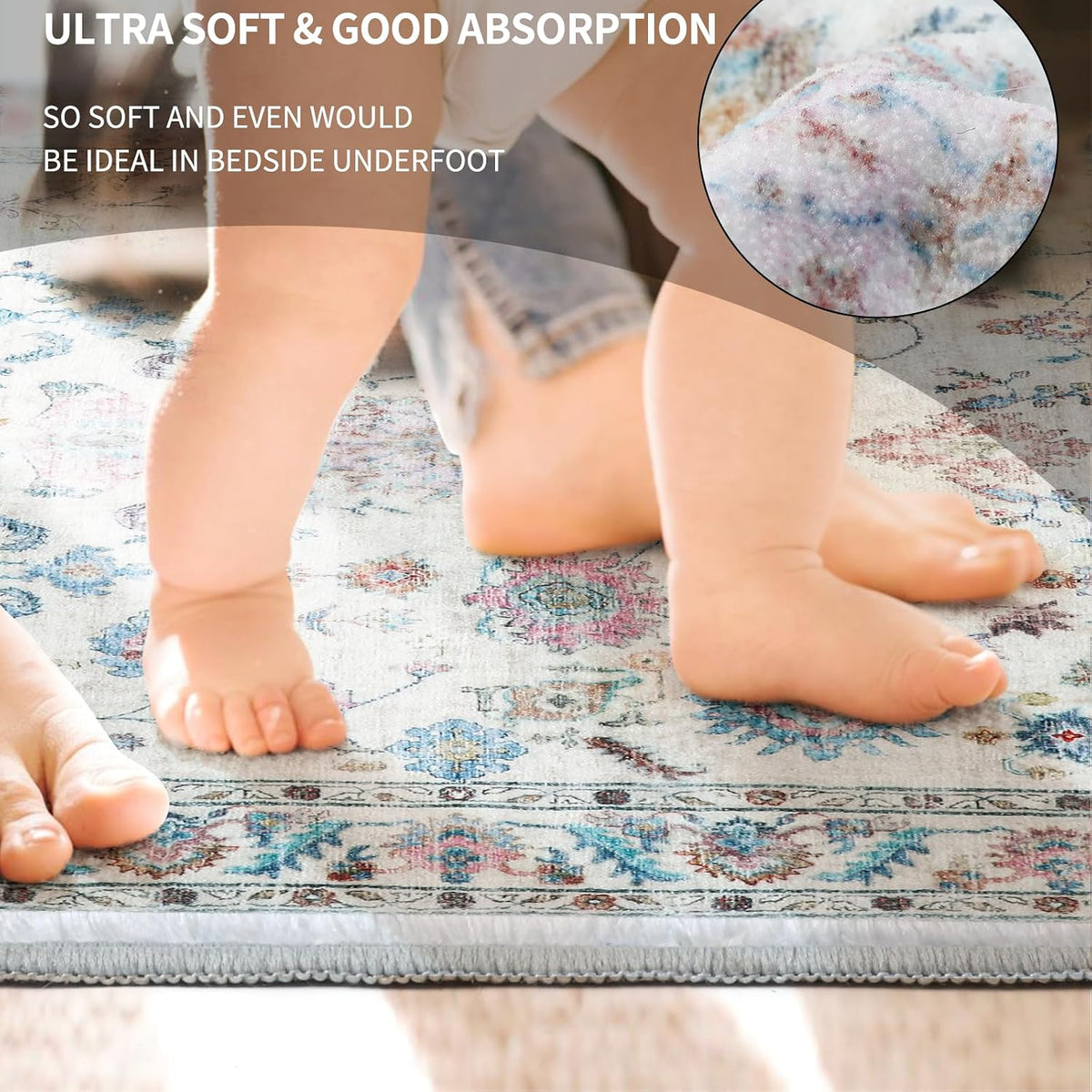 Washable Door Mat, Front Door Mat Indoor 24X48 Inches Pink Floral