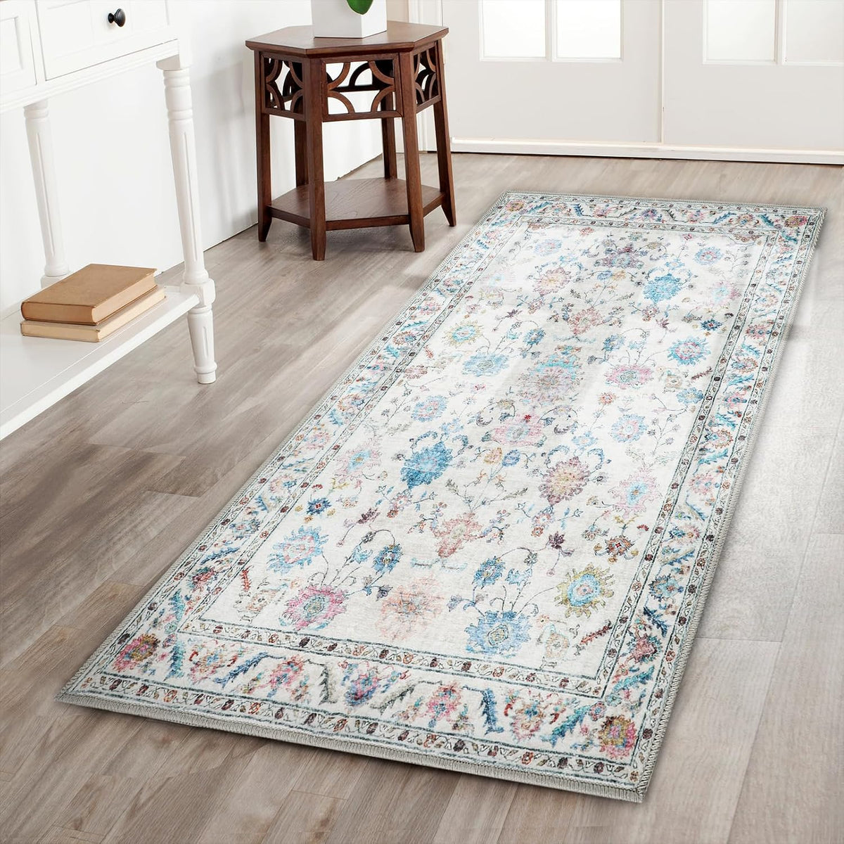 Washable Door Mat, Front Door Mat Indoor 24X48 Inches Pink Floral
