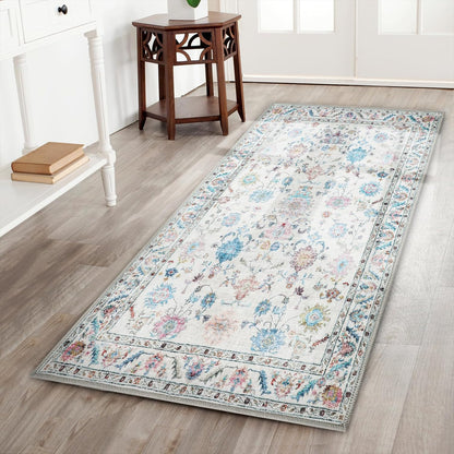 Washable Door Mat, Front Door Mat Indoor 24X48 Inches Pink Floral