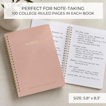 Aesthetic Spiral Notebook Set of 2 For Women and Men - College Ruled A5