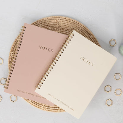 Aesthetic Spiral Notebook Set of 2 For Women and Men - College Ruled A5