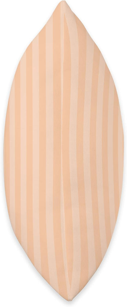 Deep Peach Cabana Tent Stripe Throw Pillow