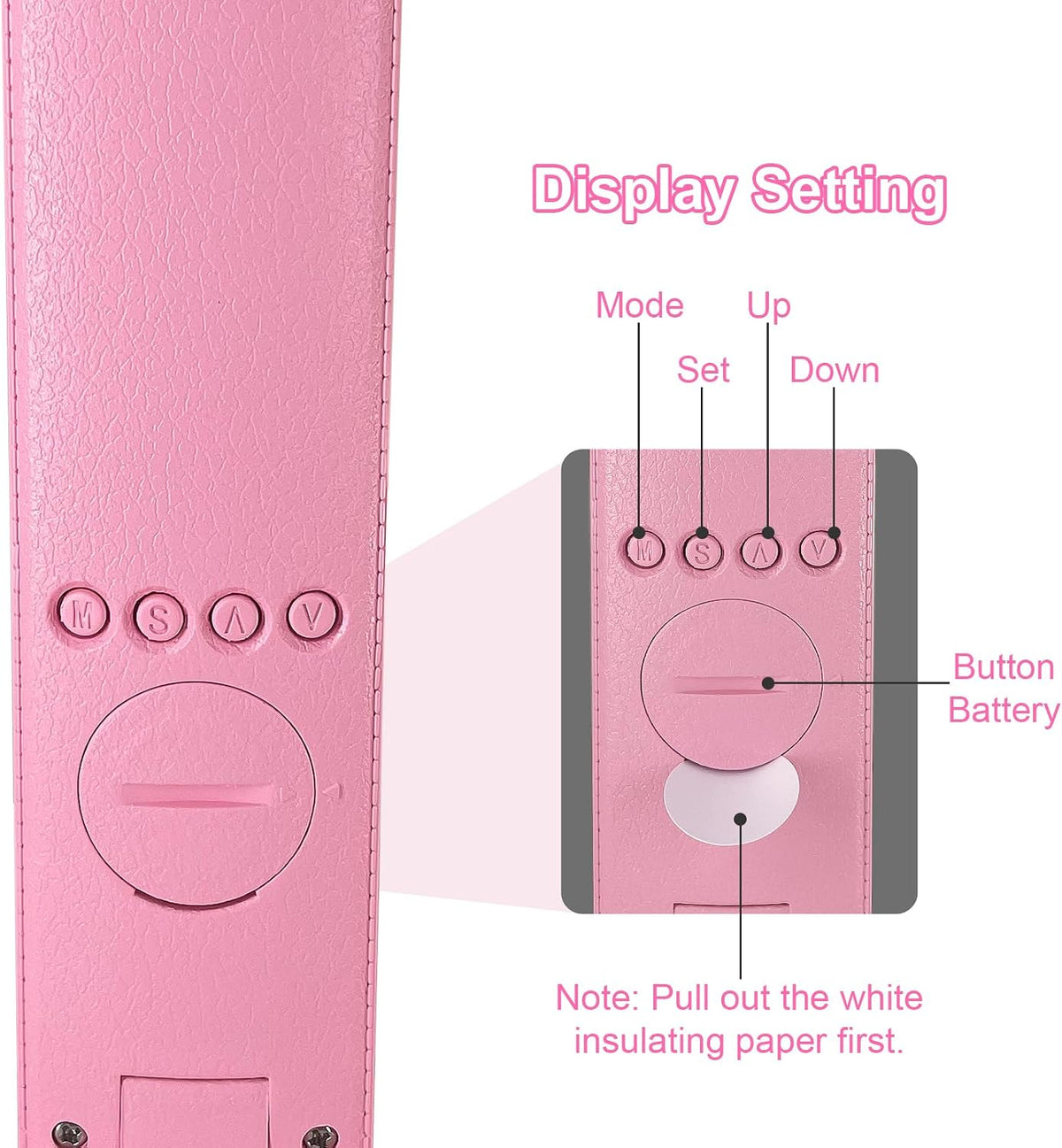 Desk Lamp with Wireless Charger，USB Charging Port, Dimmable Office Desk Light with Clock, Alarm, Date, Temperature, Foldable Lamp for Table Bedroom Bedside Office (Pink, Standard Size-13.3 inch)