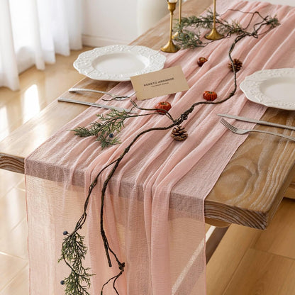 Pink Cheesecloth Table Runner 120 Inches Fall Party Home Decorations