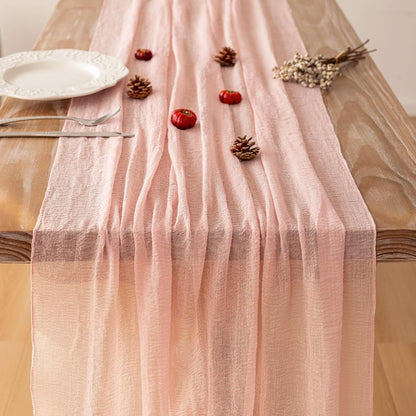 Pink Cheesecloth Table Runner 120 Inches Fall Party Home Decorations