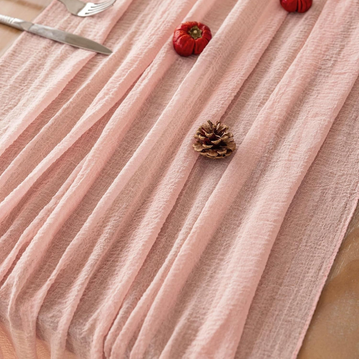 Pink Cheesecloth Table Runner 120 Inches Fall Party Home Decorations