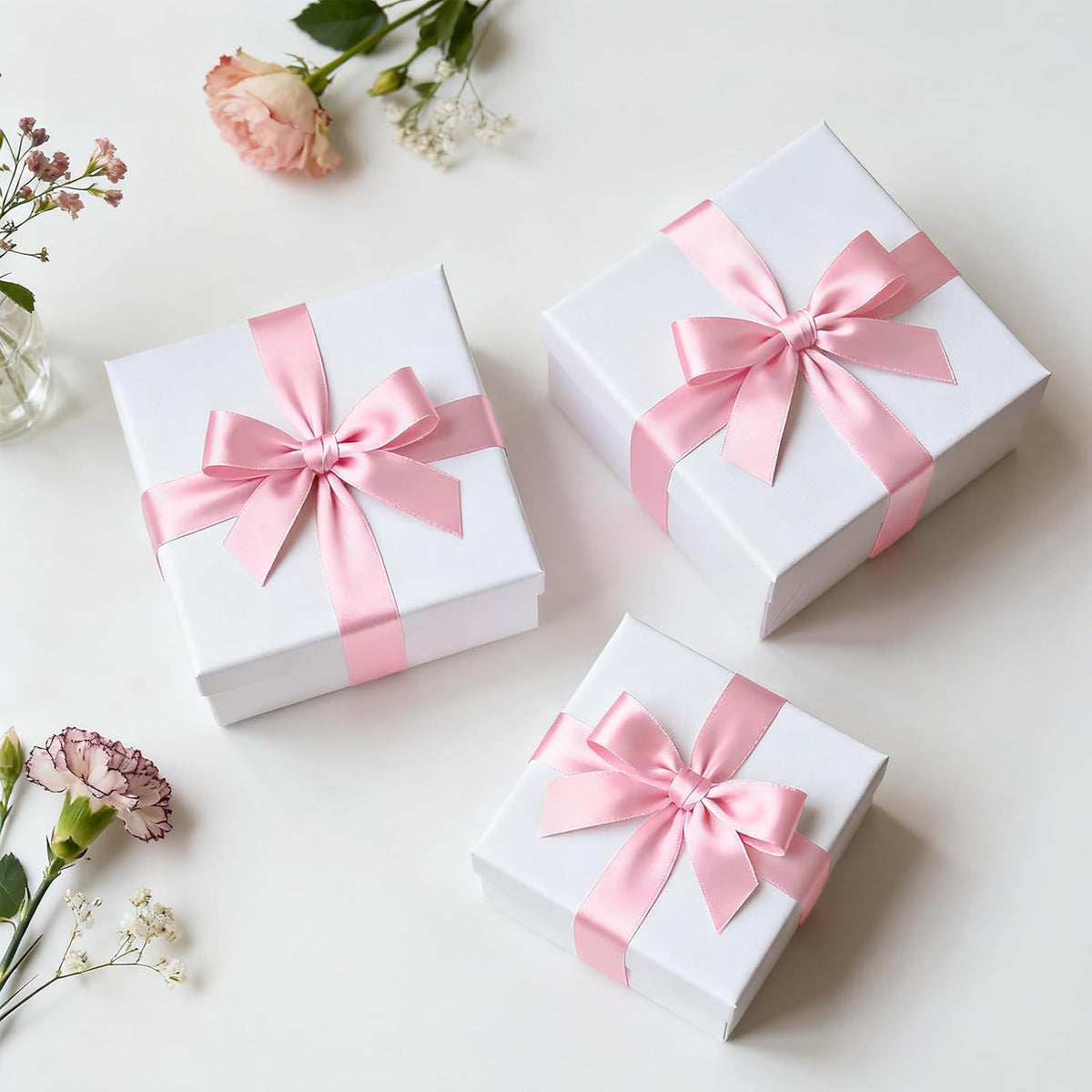 Light Pink Satin Ribbon - 1 Inch x 50 Yards for Gift Wrapping