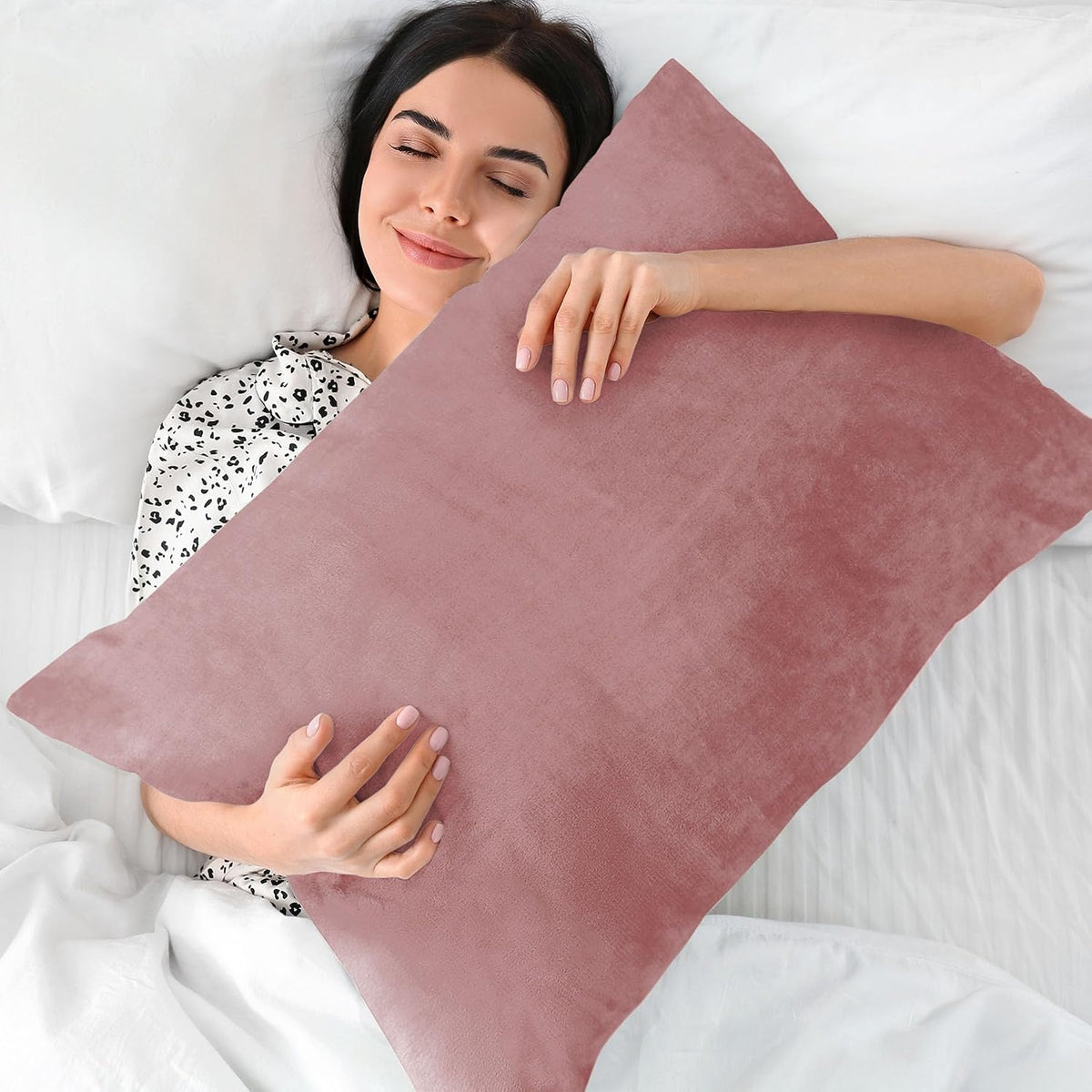 Flannel Pillowcases Standard Set of 2, Dusty Pink, 20x26 Inches