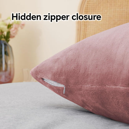 Flannel Pillowcases Standard Set of 2, Dusty Pink, 20x26 Inches