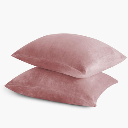 Flannel Pillowcases Standard Set of 2, Dusty Pink, 20x26 Inches