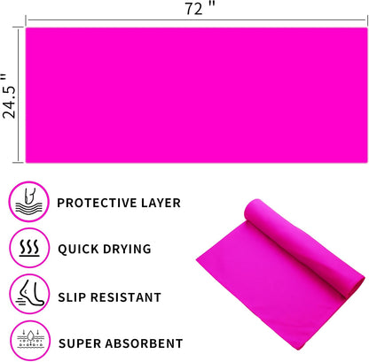 2 Pack Non-Slip Hot Yoga Towel Set,Super Absorbent Microfiber in, 24.5" x 72" - Anti-Slip, Injury Free Design for Pilates, Yoga Mats, Exercise, and Fitness Gear Light Pink/Light Blue