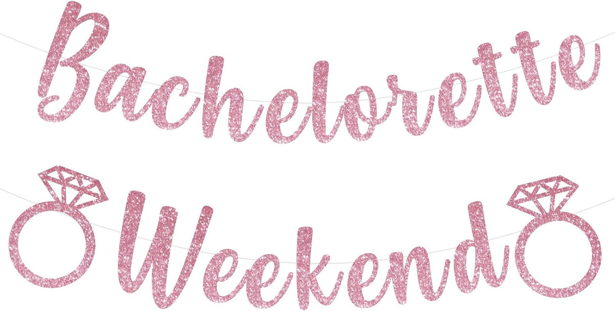 Bachelorette Weekend Banner Bachelorette Party Decor Sign for Bach Party Engagement Bridal Shower Wedding Bride to Be Decorations (Pink)