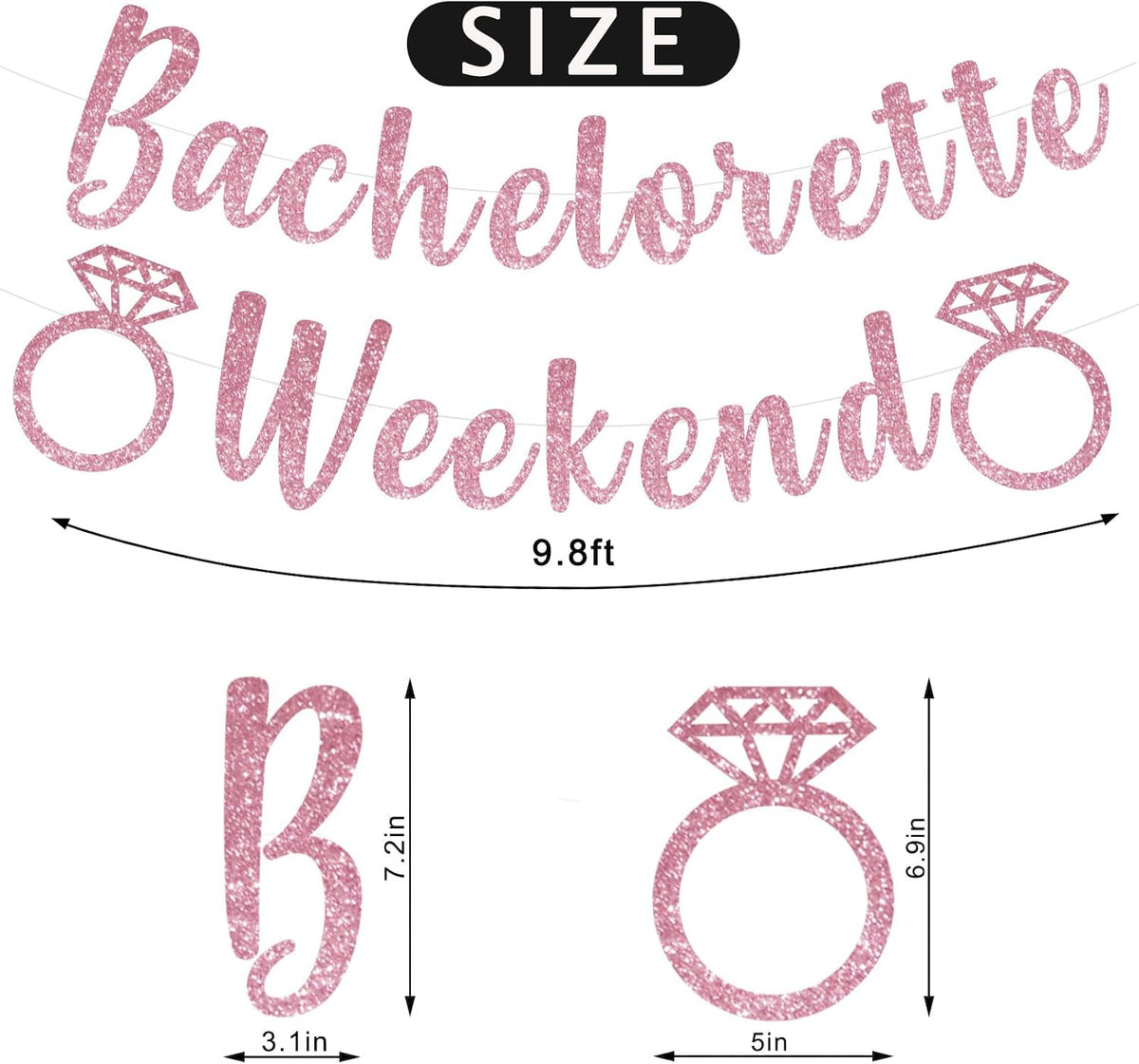 Bachelorette Weekend Banner Bachelorette Party Decor Sign for Bach Party Engagement Bridal Shower Wedding Bride to Be Decorations (Pink)