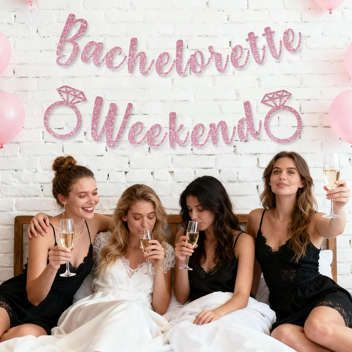 Bachelorette Weekend Banner Bachelorette Party Decor Sign for Bach Party Engagement Bridal Shower Wedding Bride to Be Decorations (Pink)