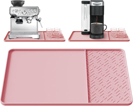 Silicone Coffee Mat with Raised Edges 24" x 16" – Waterproof Countertop Mat, Coffee Maker Pad, Espresso Machine Mat, Heat Resistant Dish Drying Mat