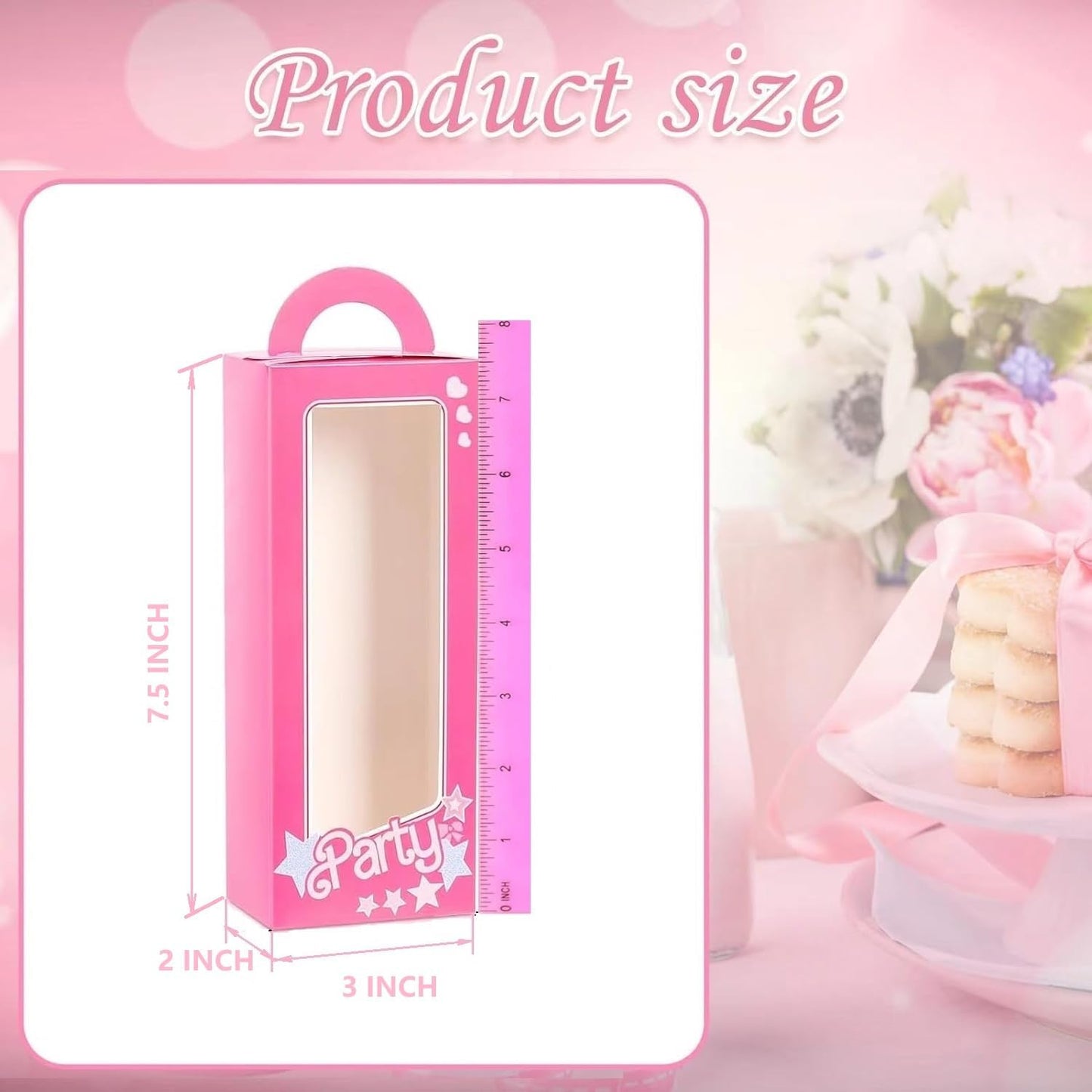 18 Pack Party Boxes Pink Candy Boxes Gift Bags Party Favor Bags Goodie Bags Treat Bags Pink Doll Favor Box for Birthday