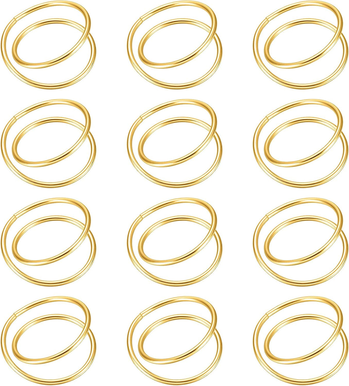 12 Pieces Gold Napkin Rings Metal Spiral Sliver Pink Napkin Rings Buckles Simple Alloy Serviette Holder for Weddings Dinner Party Table