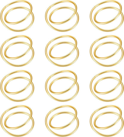 12 Pieces Gold Napkin Rings Metal Spiral Sliver Pink Napkin Rings Buckles Simple Alloy Serviette Holder for Weddings Dinner Party Table