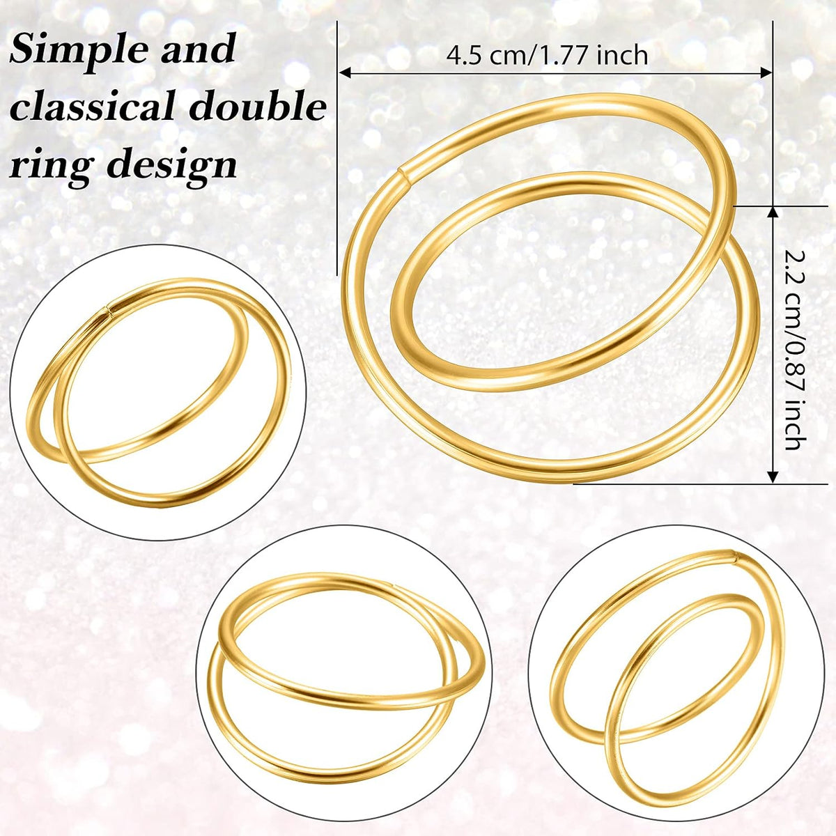 12 Pieces Gold Napkin Rings Metal Spiral Sliver Pink Napkin Rings Buckles Simple Alloy Serviette Holder for Weddings Dinner Party Table