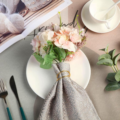 12 Pieces Gold Napkin Rings Metal Spiral Sliver Pink Napkin Rings Buckles Simple Alloy Serviette Holder for Weddings Dinner Party Table