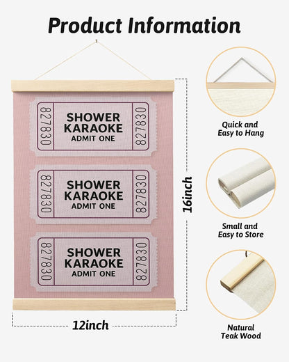 Sweet Cheeks Pink Peach Bathroom Poster Hanger Frame, Peach Bathroom Decor, Trendy Shower Karaoke Ticket Wall Art Decor for Girls Bath Room Washroom Restroom, 12x16 Inch Set of 2