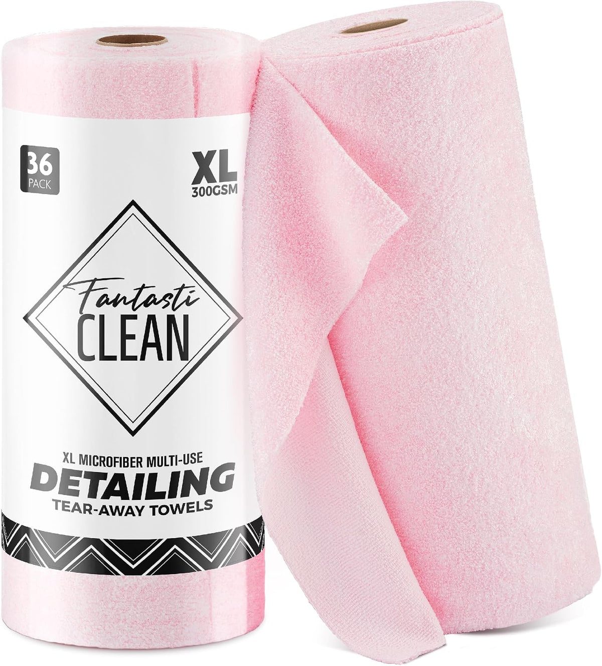 Microfiber Cleaning Cloth Roll, 16''- 36 Sheets (Glossy Pink)