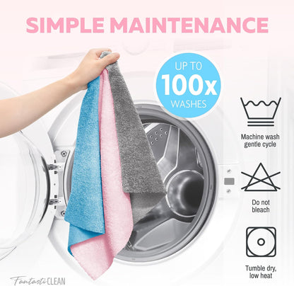 Microfiber Cleaning Cloth Roll, 16''- 36 Sheets (Glossy Pink)