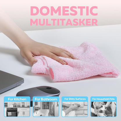 Microfiber Cleaning Cloth Roll, 16''- 36 Sheets (Glossy Pink)