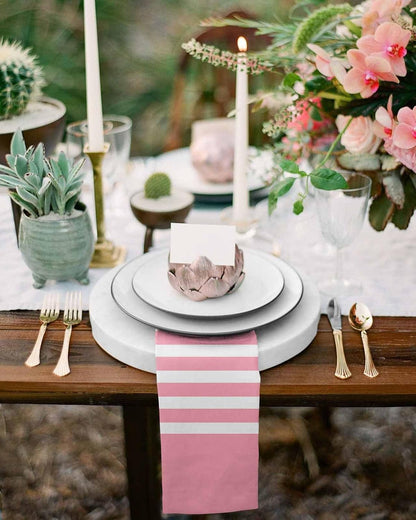 Anchor 4PCS Cloth Napkins for Dining Table, Pink Stripes Washable Reusable Napkins Set Decorative Table Accessories for Daily Use Wedding Party Cocktail, 20x20 Inch