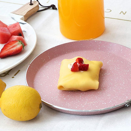 Pink Aluminum Non Stick Frying Pan for Omelette and Pancake Cooking