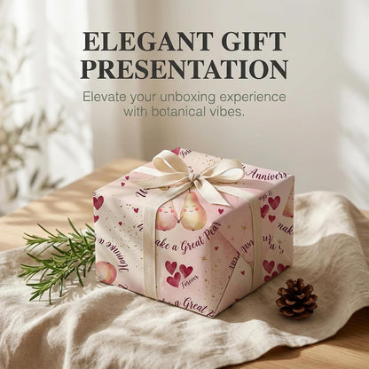 Watercolor Pink Pear Fruit Wrapping Paper, 19.6 x 27.5 in, 2 Pack