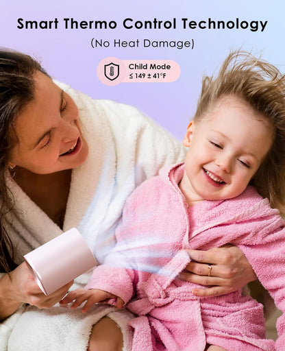 Travel Hair Dryer, Negative Ionic Hair Dryers, High-Speed Blow Dryer with 110, 000 RPM Brushless Motor, Ultra-Light & Small, Smart Temp Control, Quiet Hairdryer for Women
