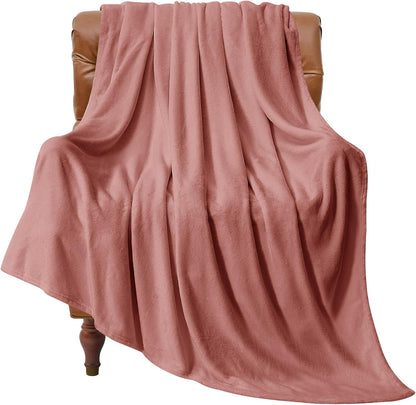 Fleece Blanket Soft Plush Throw for Couch Dusty Pink 50"x60"