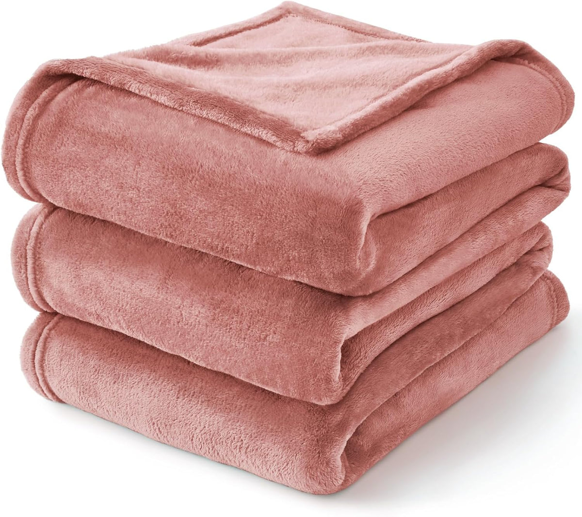 Fleece Blanket Soft Plush Throw for Couch Dusty Pink 50"x60"